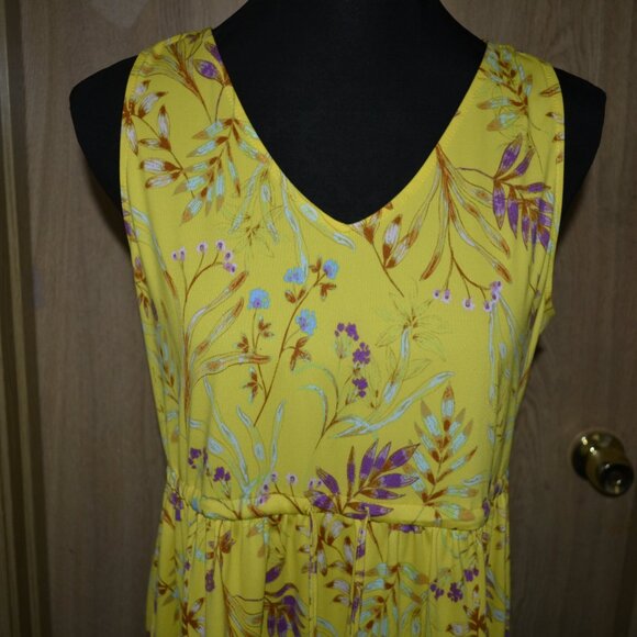NWT C Wonder Christian Siriano Floral Yellow Summer Vacation Dress - Picture 6 of 12